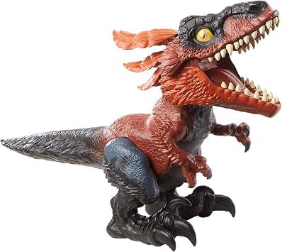 Jurassic World GYW89 - A New Age - Uncaged Rowdy Roars Pyroraptor dinosaur action figure, toy gift with interactive movements and sound response to touch, multicolor