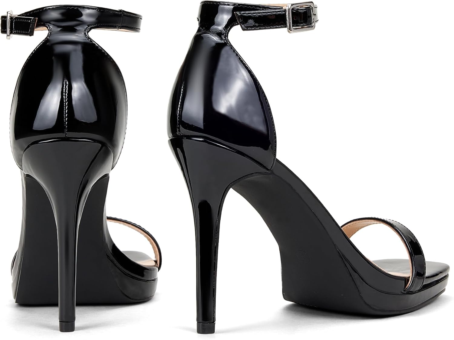 Elisabet Tang Women's 4.3 Inch Platform High Heeled Sandals Strappy Stiletto Open Square Toe Heel with Ankle Strap at Wedding Party Prom Work Dating - Image 5