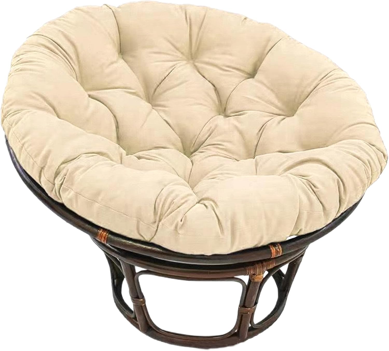 Egg Chair Cushion, Fluffy PP Cotton Stuffed Padded Round Chair Cushions Washable Egg Cushion Indoor and Outdoor Garden Round Only Fits for 31.5", Khaki