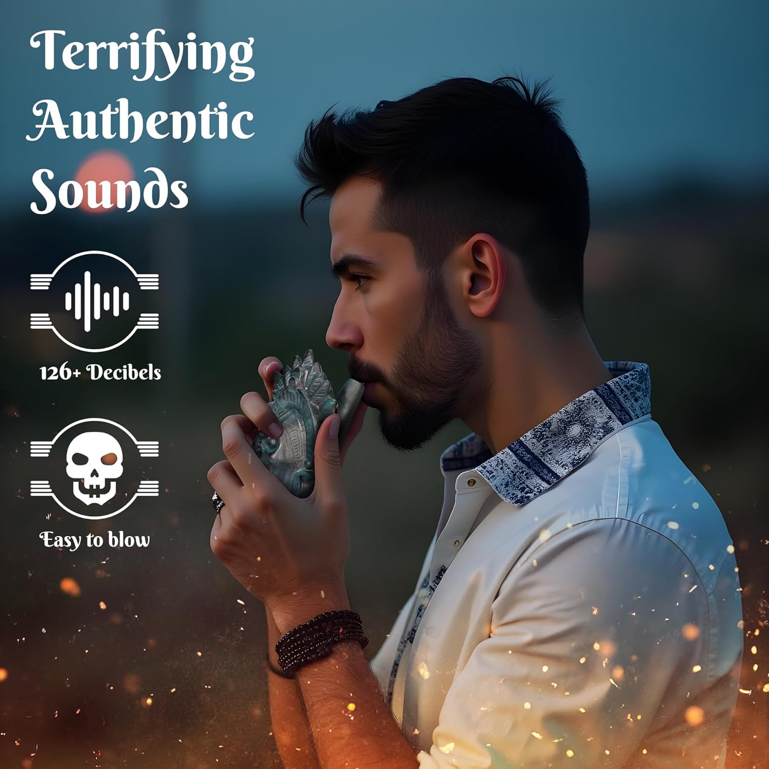 Screaming Aztec Deathホイッスル - 最も大きな本物の人間の鳴き声 126デシベル以上の大音量、古代ブロンズ、マ