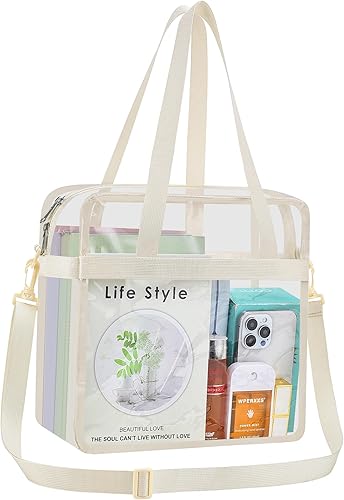 Vista 252 de Oraben Bolsa transparente transparente aprobada para estadios de 12 x 6 x 12 pulgadas, bolsa de estadio para trabajo, juegos deportivos, gimnasio