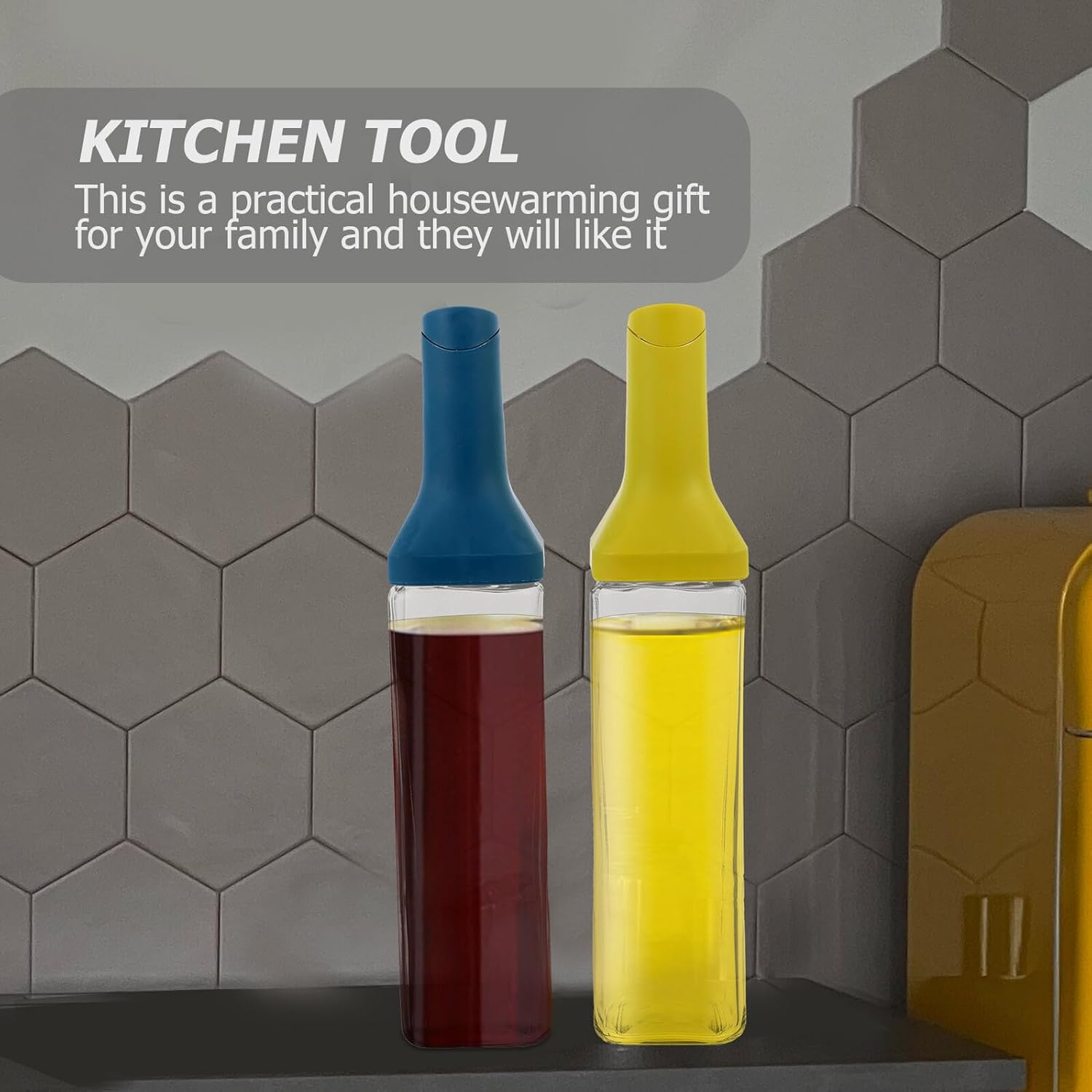 FRCOLOR 2pcs Glass Oil Bottles and Vinegar Dispensers Kitchen Glass Oil Container Leak-proof Set for Home Use