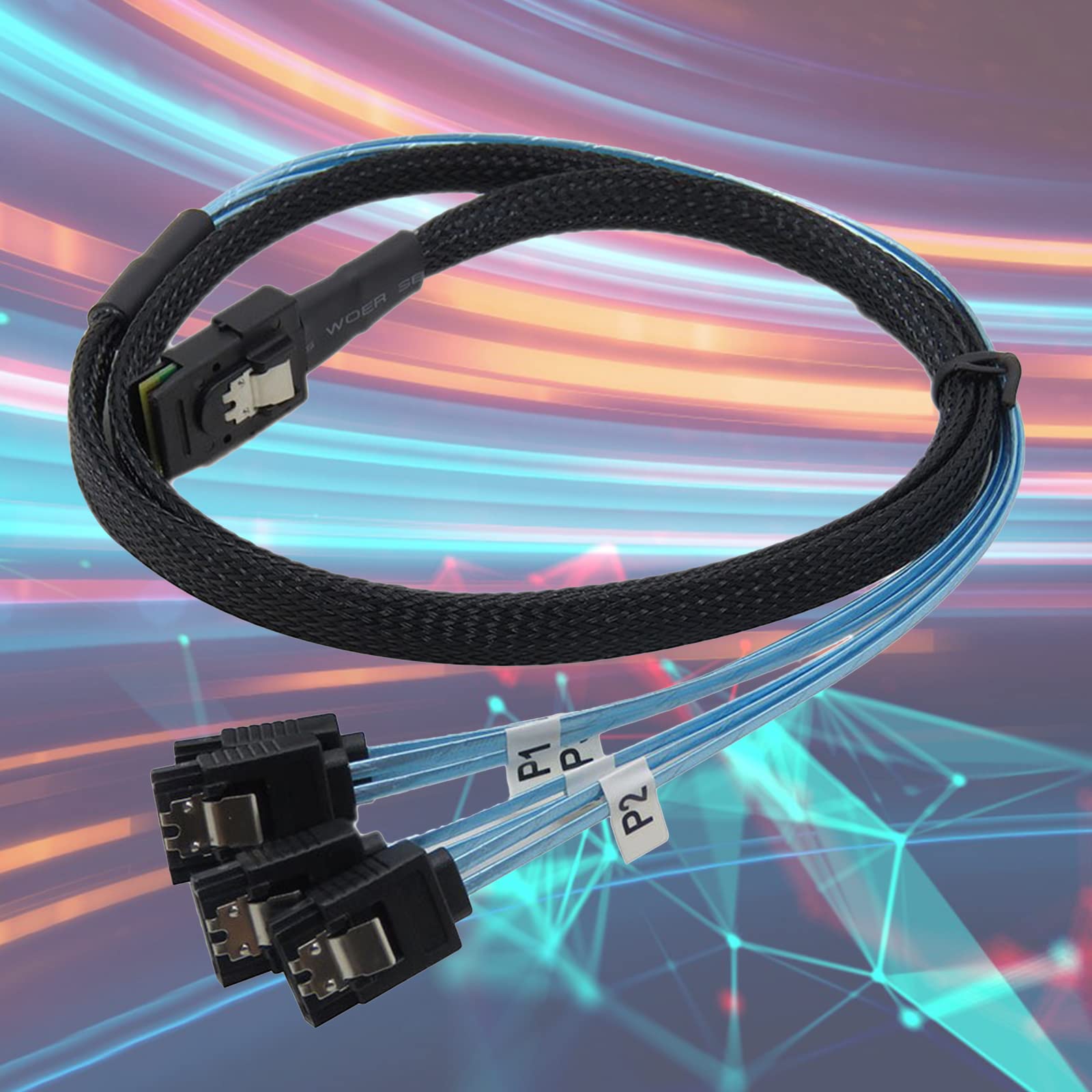 Ozeau to 4 Cable 36 Pin SFF 8087 Host/Controller to 7 Pin Backplane for RAID Controller