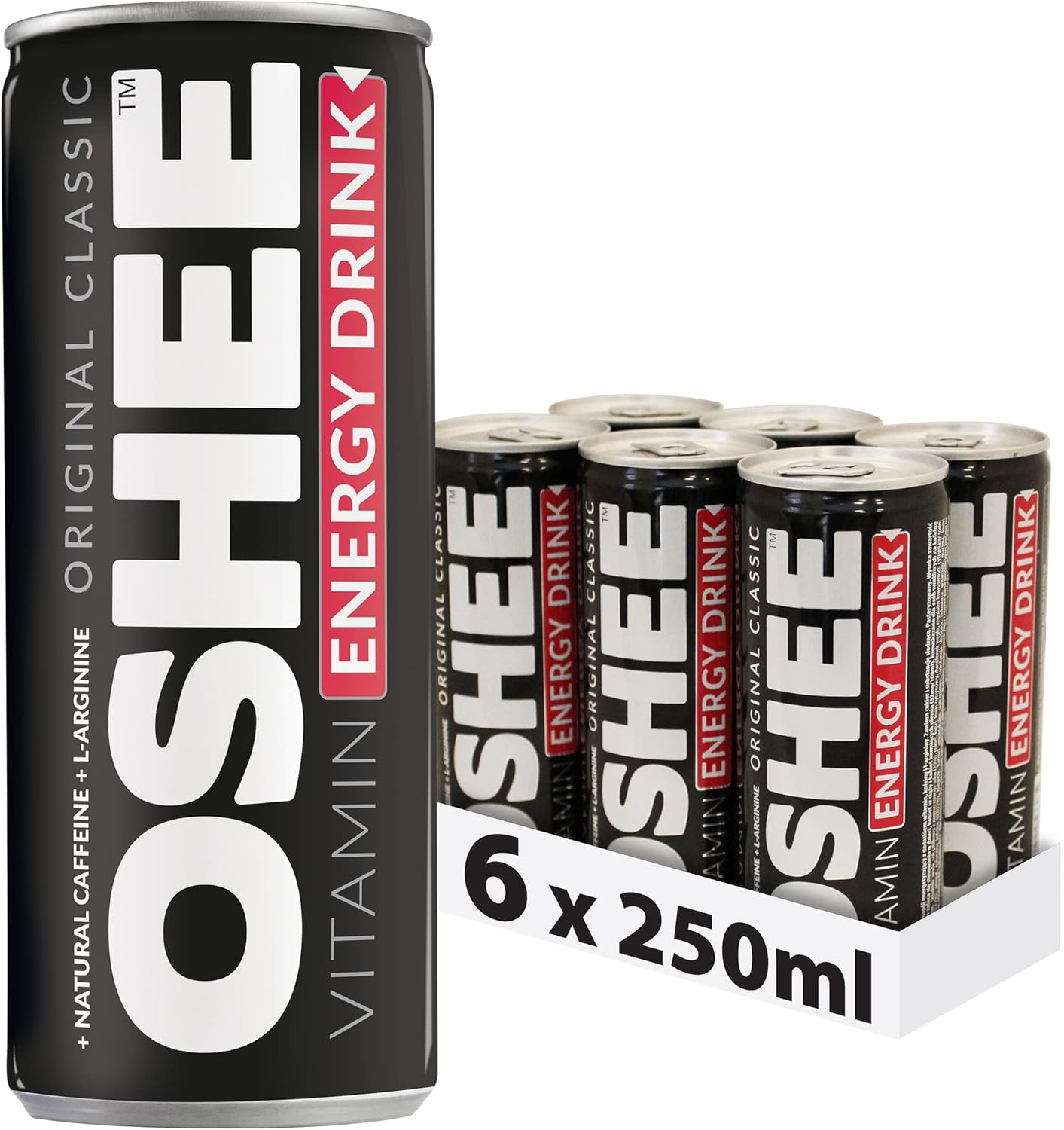 Oshee Energy Drink 250ml Classic (Pack of 6) Contains Natural Caffeine Multivitamin