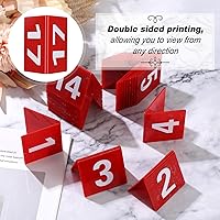 Vista 3 de Tuanse Números de mesa del 1 al 25 de acrílico de doble cara numerada, tiendas de campaña de plástico para restaurantes, números de boda, tarjetas