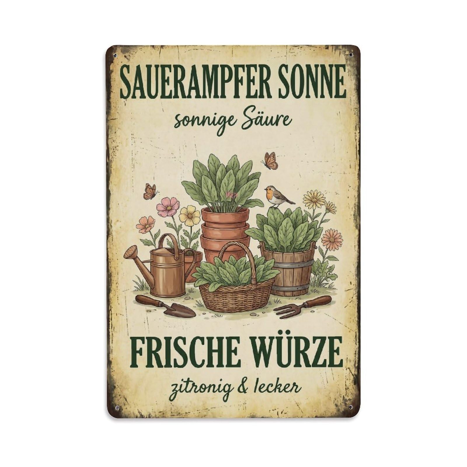 Vintage Funny Garden Sorrel Sunshine Rustic Gate Serene Metal Tin Sign Plaque Wall Decor for Cafe, Club Bar, Office, Garden Metal Poster 8x12Inch