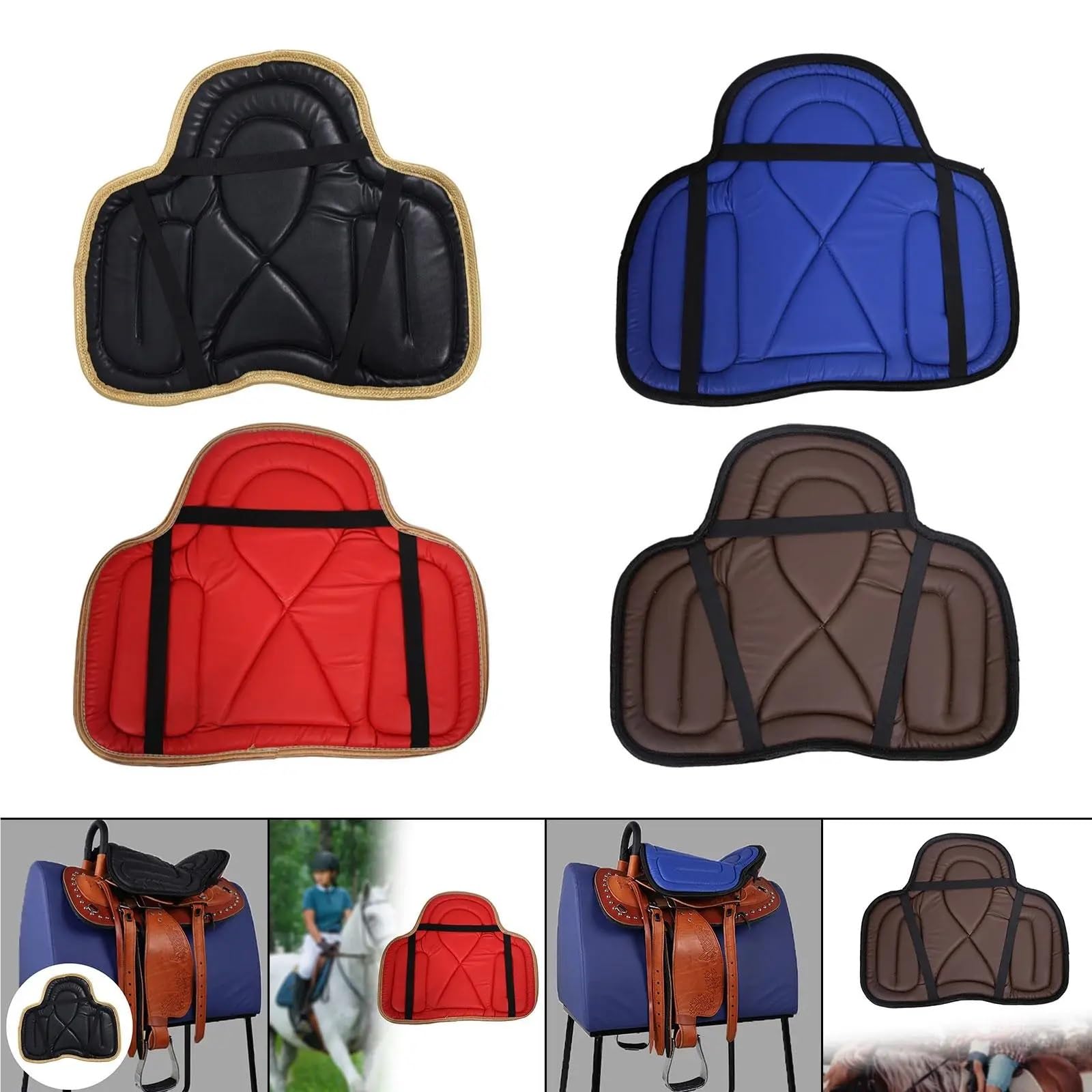 Podkładka pod siodło do jazdy konnej, Wielokolorowy czaprak ujeżdżeniowy, zapewniający odprowadzanie wilgoci(Blue)