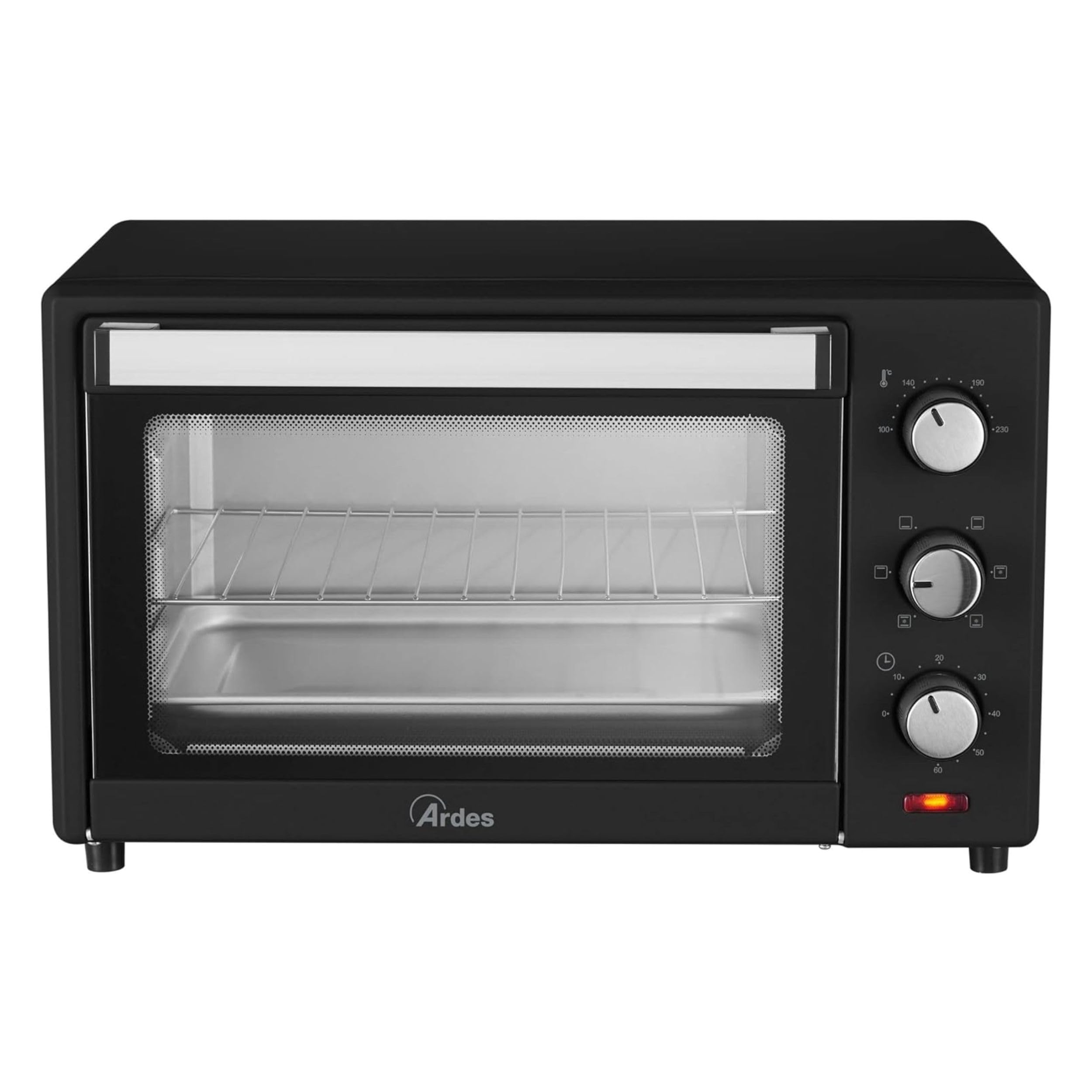 ARDES - AR6238B Four Électrique Ventilé 38 Litres Four Électrique 6 Fonctions de Cuisson Four Électrique Ventilé Minuterie Double Vitre avec Accessoires Noir