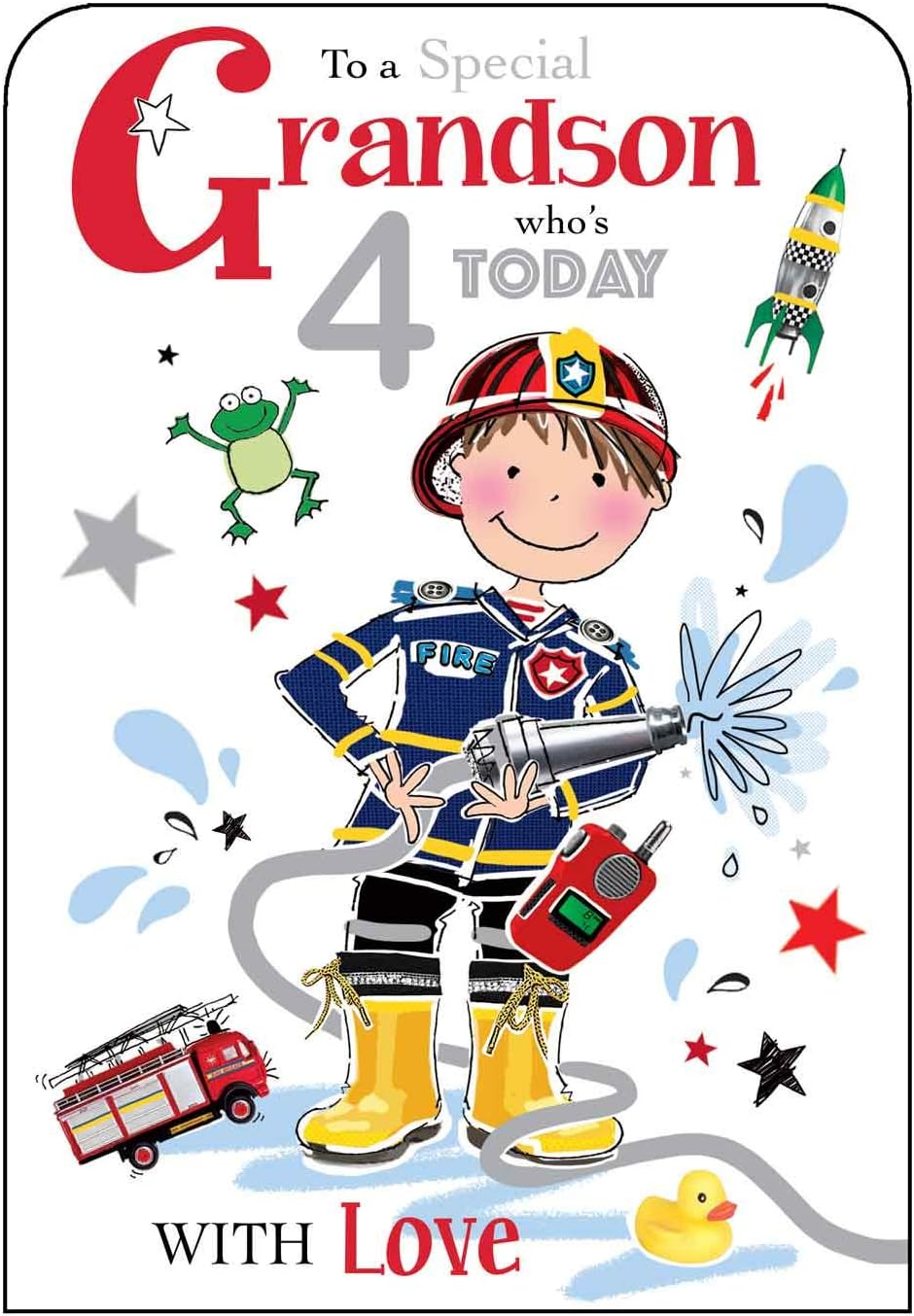 Grandson 4th Birthday Card