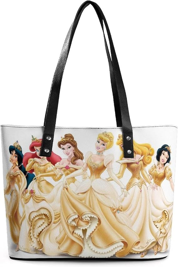 Amazon レディース トートバッグ ディズニー プリンセス 9 ビジネスバッグ Puレザー 大容量 ハンドバッグ 防水 就活 通勤 通学 エコバッグ 買い物袋 手提げ袋 マザーズバッグ 買い物バッグ Xiechui トートバッグ