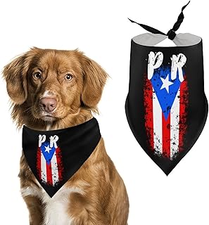 Puerto Rico PR Flag Triangle Pet Bandana Dog Scarf Kerchief for Large Medium Small Dogs Puppies Cat Pets