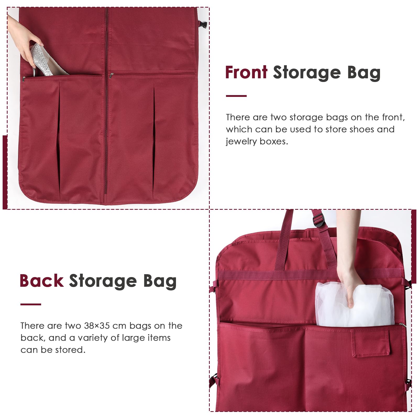 Custodia Porta Abito da Sposa, Copri Borse Per Abiti Lunghi Copri Abiti Traspiranti Borsa Per Abiti Da Damigella D'onore Borse Per Abiti A Figura Intera Borse Protettiv(Size:Wider-160×60×25cm,Color:B