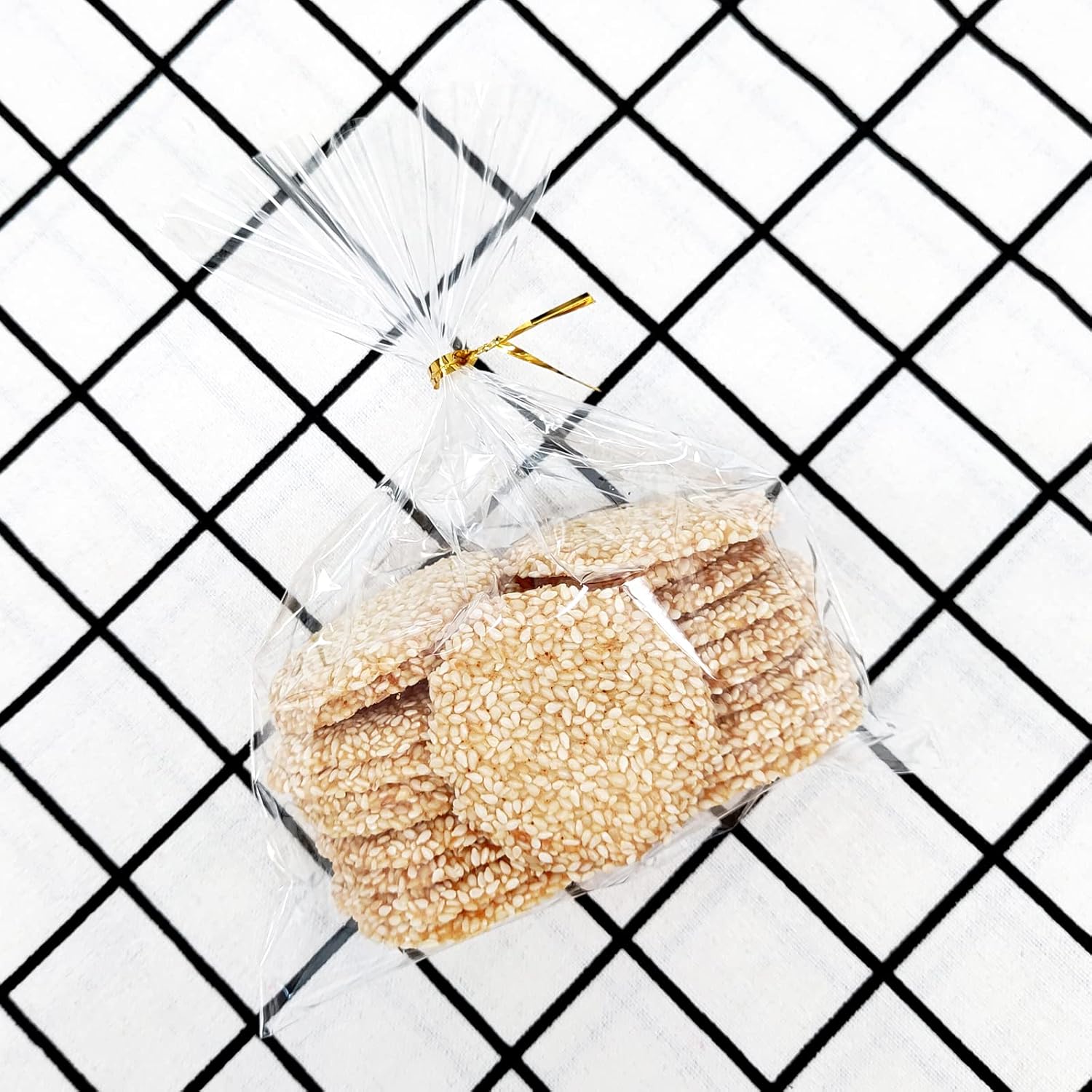 100PCS Cellophane Bags 6x8 inches, Clear Treat Bags with 4’’ Twist Ties, Plastic Cello Bags - 1.4 mils Thick OPP Rice Crispy Bags for Gift Goodie Favor Candy Cake Pop Birthday Party Cookies (6’’ x 8’’) image 3