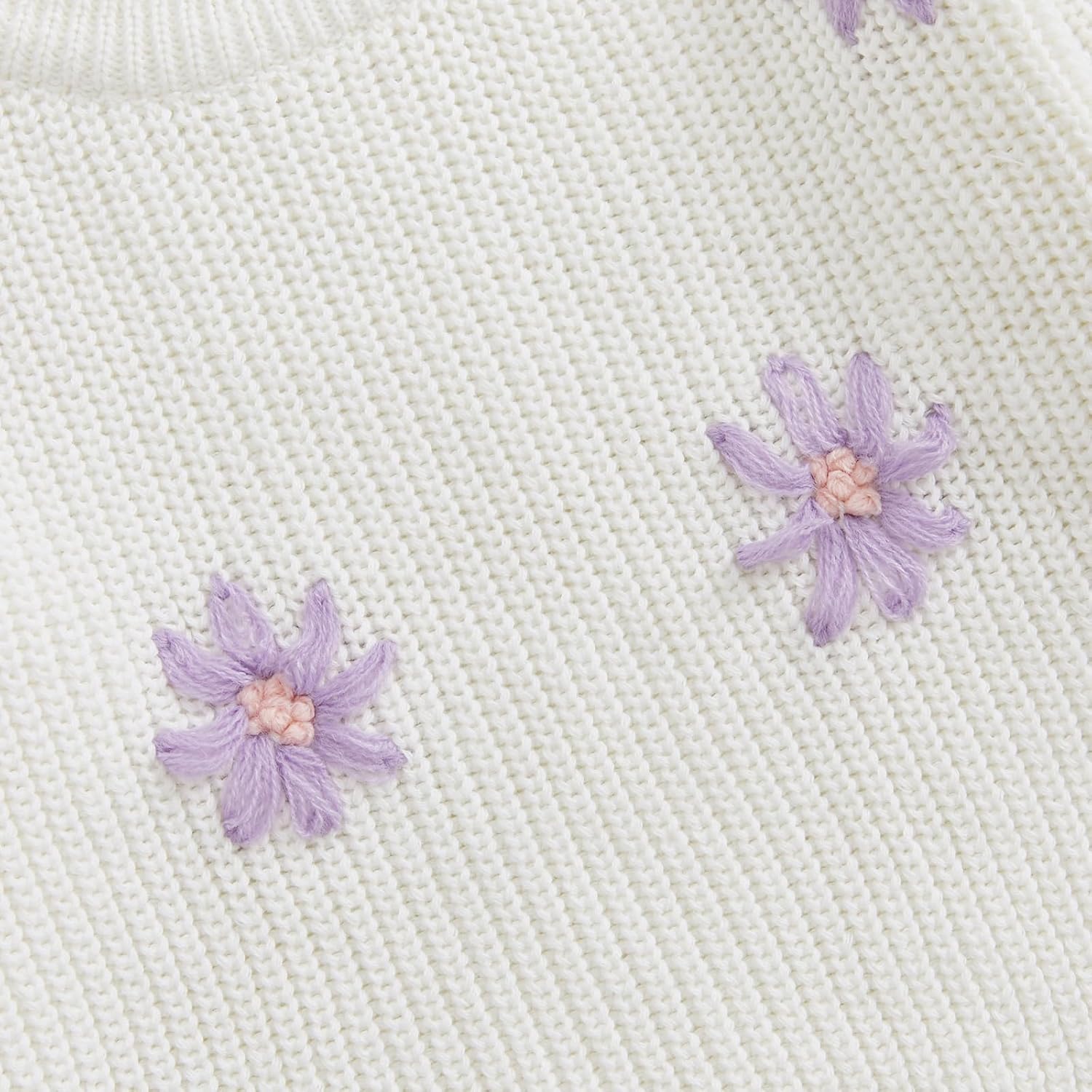Toddler Girls Sweater Clothes Flower Embroidery Crew Neck Long Sleeve Kids Pullovers Fall Tops