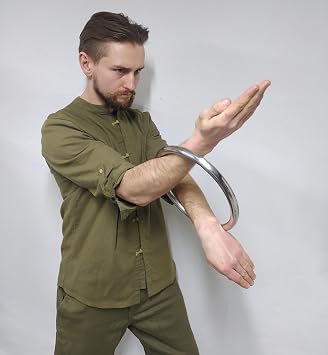 Hotour Wing Chun Stainless Ring Yewen Sau Sticky Hand Strength Training Tsun Siu Lum Kung Fu