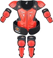 Vista 8 de Equipo de Bicicleta de Tierra para Niños Protector de Pecho Motocross, Traje de Armadura de Motocicleta Juvenil con Protector de Rodilla y Espinilla