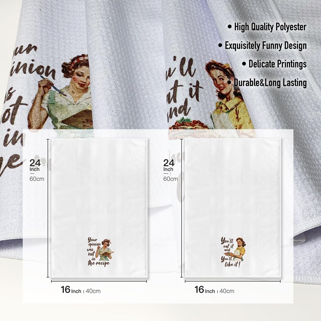 Recipe Kitchen Towels,Funny Saying Dish Towels,Sweet Housewarming Gifts, 16*24,2Pack,Cute Wash Cloths,Absorbent Microfiber Tea Bar Towel,Hilarious Hand Towels,Great Gift for Hostess New Home Mom Women - Image 5
