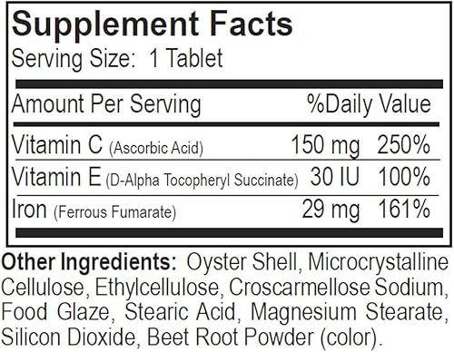 Miniatura 3 de Hierro con vitamina C y E - 60 tabletas en capas