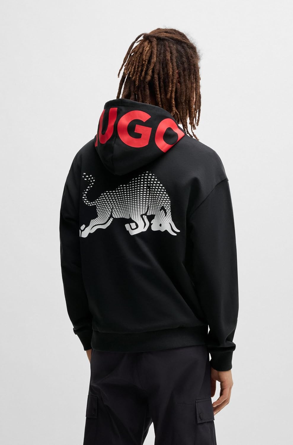 HUGO mens F1 2025 Vcarb Racing Bull Team Big Back Logo Hoodie - Image 2