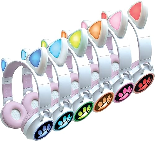 Miniatura 2 de Lexibook - Auriculares inalámbricos recargables 2 en 1 con luces - Sonido estéreo, inalámbrico con cable, plegable, ajustable, luces LED - HPBTKT