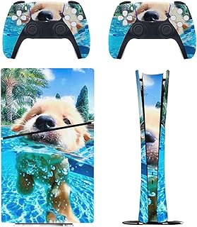 PS5 スキンシール デジタル版 かわいい猫と犬のペットの写真 カバー アニメ キャラクター PS5 ステッカー PS5 Slim デコレーション PS5保護ステッカー 薄型 かっこいい 貼り付ける簡単 耐久性 Sticker for PS5 Slim