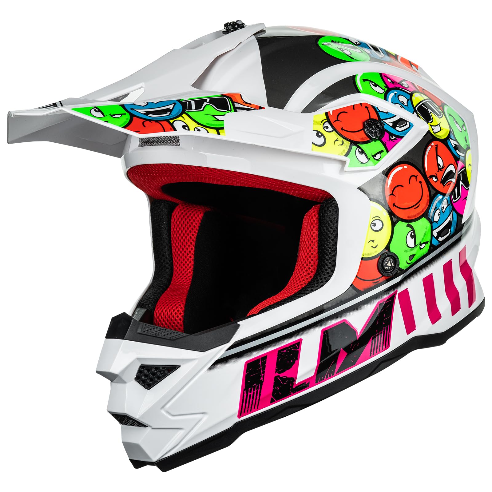 ILM Casco Motocross Bambino Set con occhiali guanti maschera ATV Off Road Go Kart DOT ECE Modello Z705