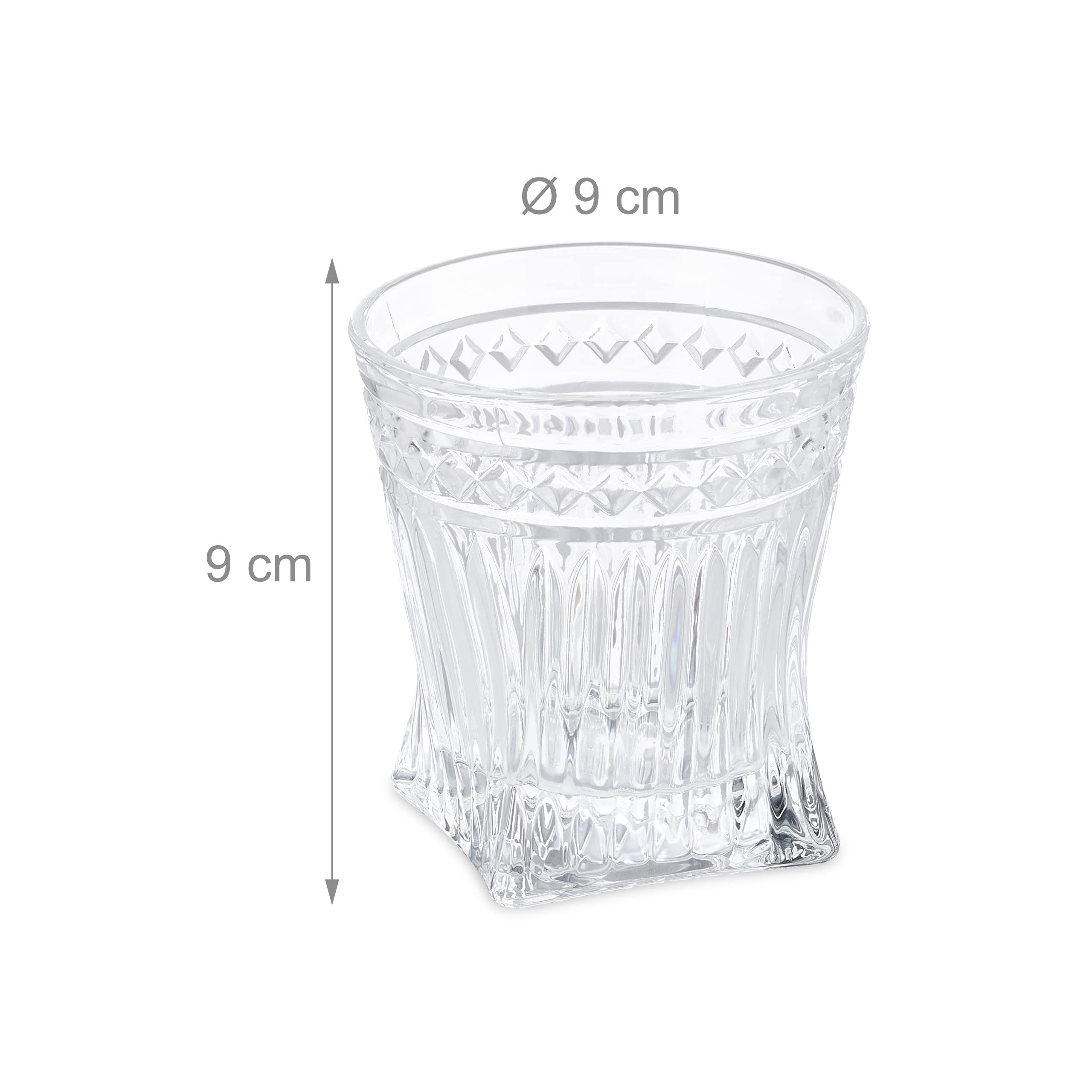 Relaxdays 5-częściowy zestaw do whisky, karafka do whisky 500 ml, 4 szklanki do whisky 240 ml, dekanter do koniaku, pudełko na prezent, przezroczyste, szkło