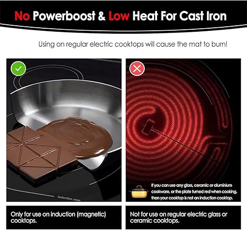 Miniatura 8 de Cook's Aid Alfombrilla protectora de inducción translúcida grande de 20.4 x 30.7 pulgadas, (magnética), cubiertas para quemador de estufa eléctrica,