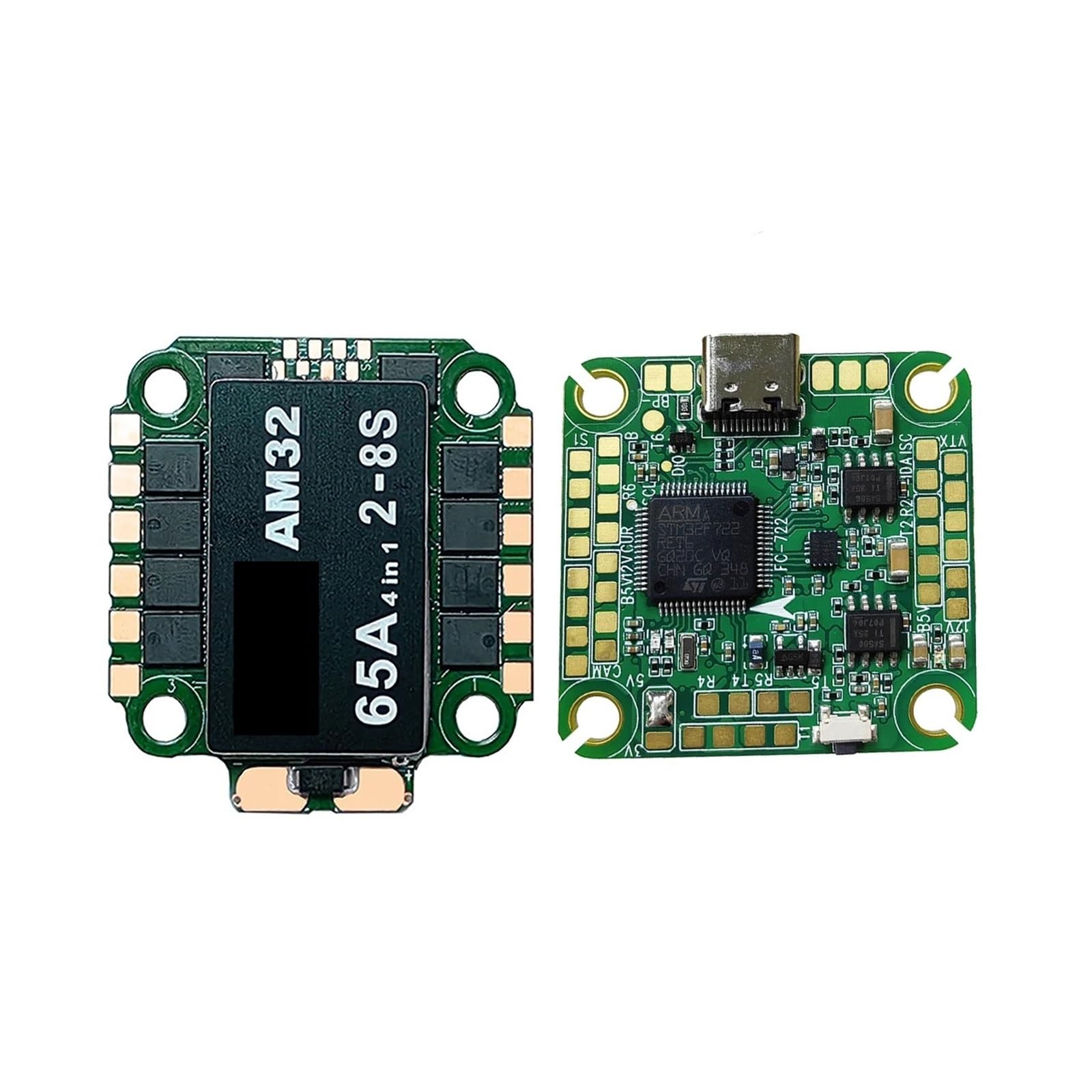 DYS AM32 65A 4IN1 Brushless ESC 2-8S/F7 F722 Stack Flight Controller/Für Freestyle FPV Drone Racing(AM32 65A ESC)