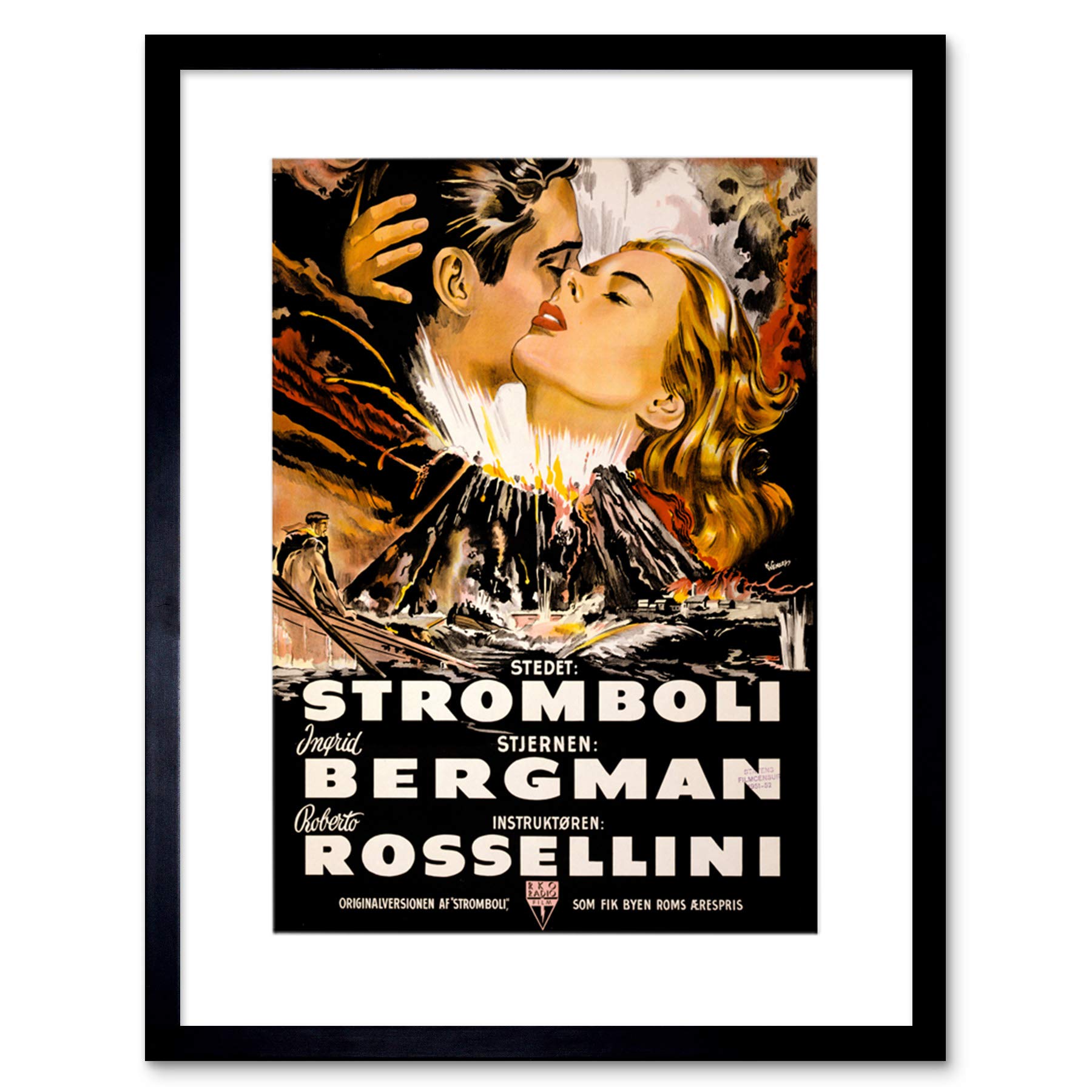 Wee Blue CooMovie Film Stromboli Bergman Rossellini Volcano Disaster Framed Wall Art Print