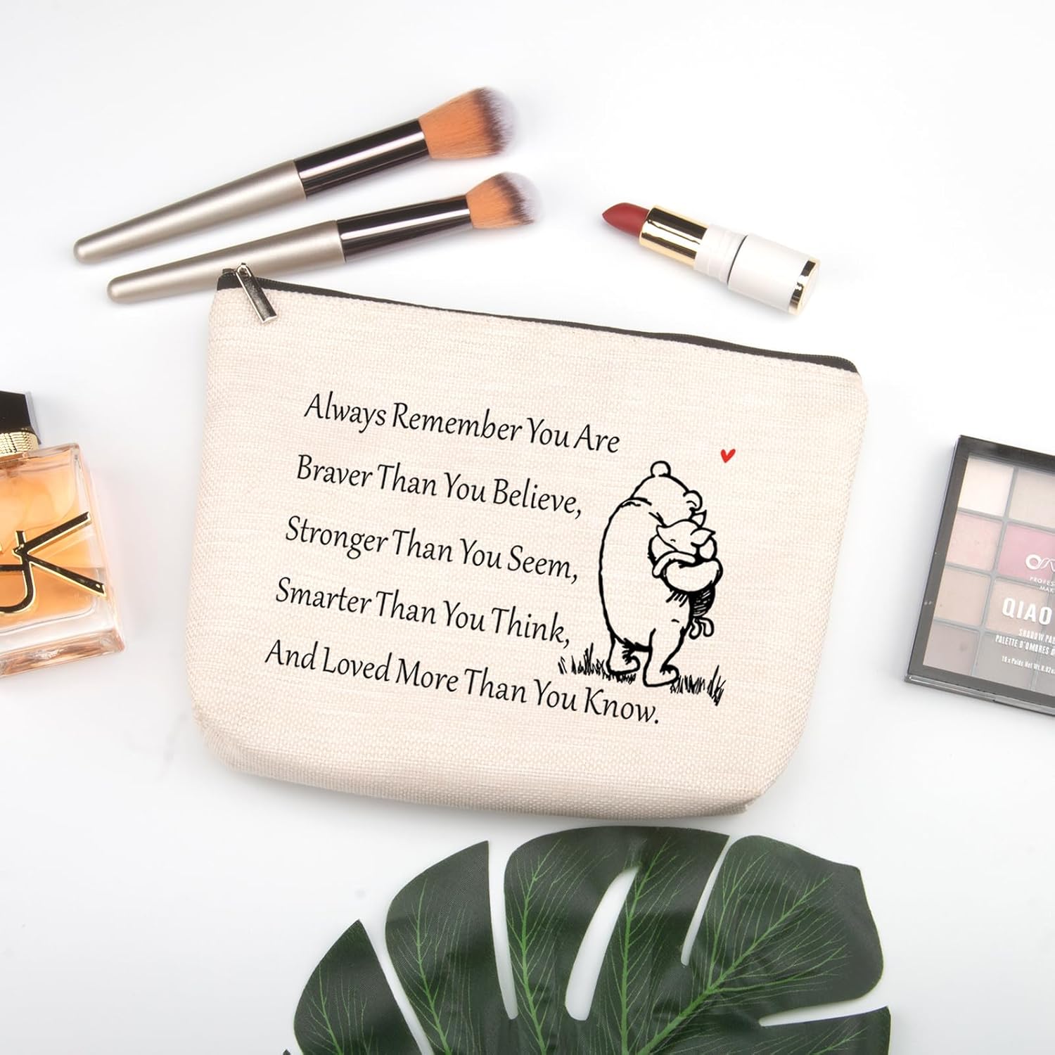 Inspirational Gifts Friendship Makeup Bag Friendship Make up Bag You Are Braver Stronger Smarter Than You Think Friend Gift Cosmetic Bag Inspirational Cosmetic Bags for Women - Image 4