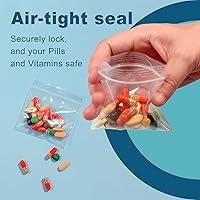 Vista 3 de 100 Paquetes de Bolsas para Pastillas de 6 mil Resistentes de 3x2.75 Pulgadas, Bolsitas para Pastillas sin BPA, con Sellado Impermeable, Prácticas