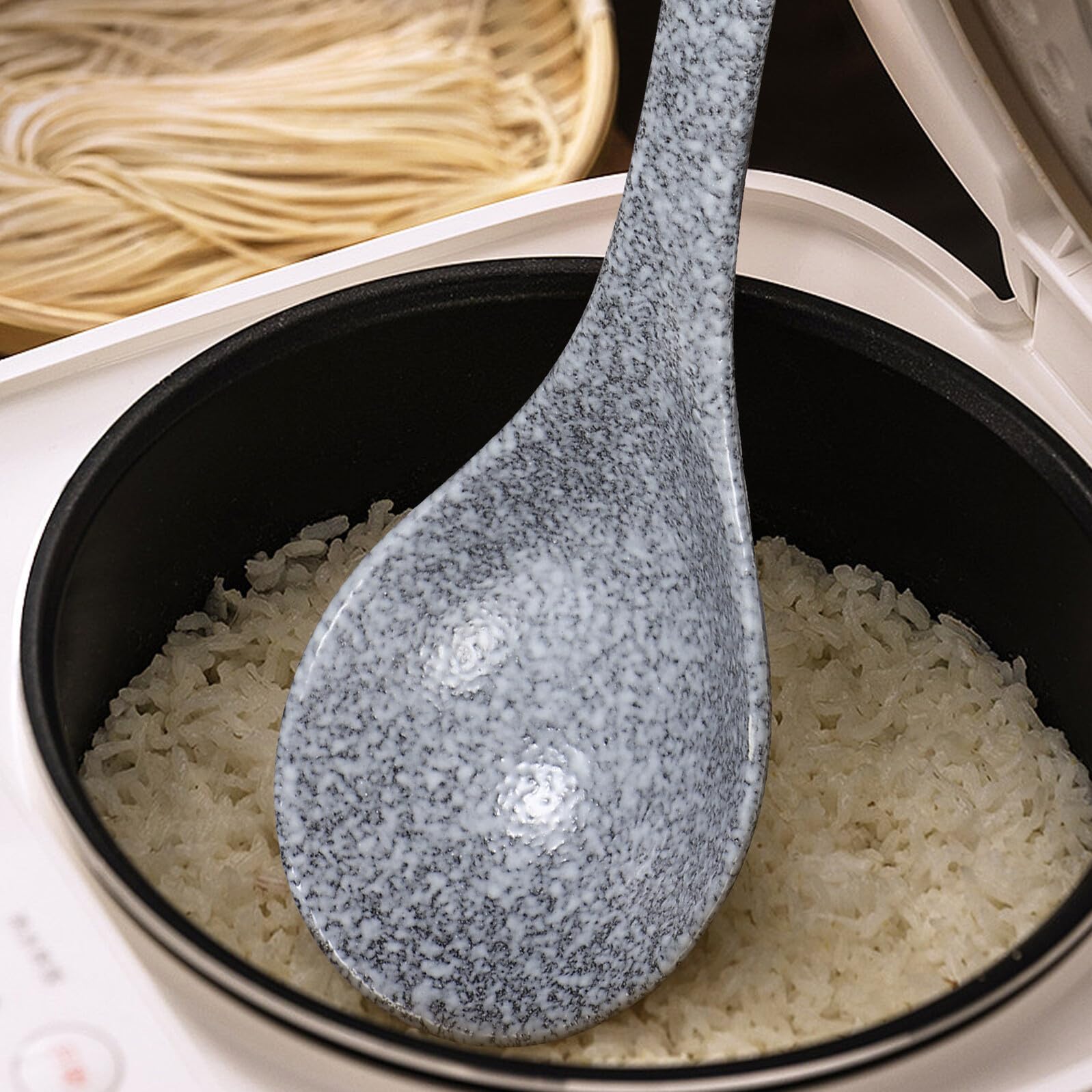 Japanische Keramik Küchensuppenlöffel mit Langem Griff