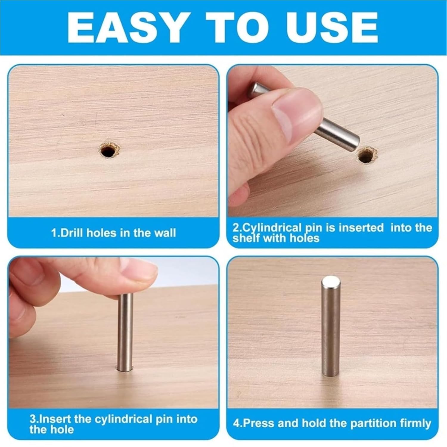Dowel Pin 35pcs 5mm x 40mm Shelves Dowel Pin Stainless Steel Support Pegs Metal Bookshelf Cabin for Furniture