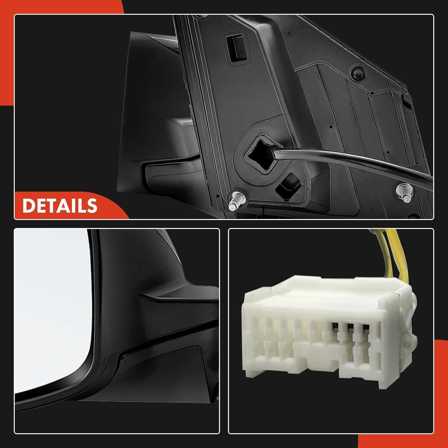 A-Premium Driver Side Power Door Mirror - Compatible with Honda CR-V 2012 2013 2014 2015 2016 - Non-Heated Manual Folding Black Outside Rear View Mirror - Replace# 76258-T0A-A11