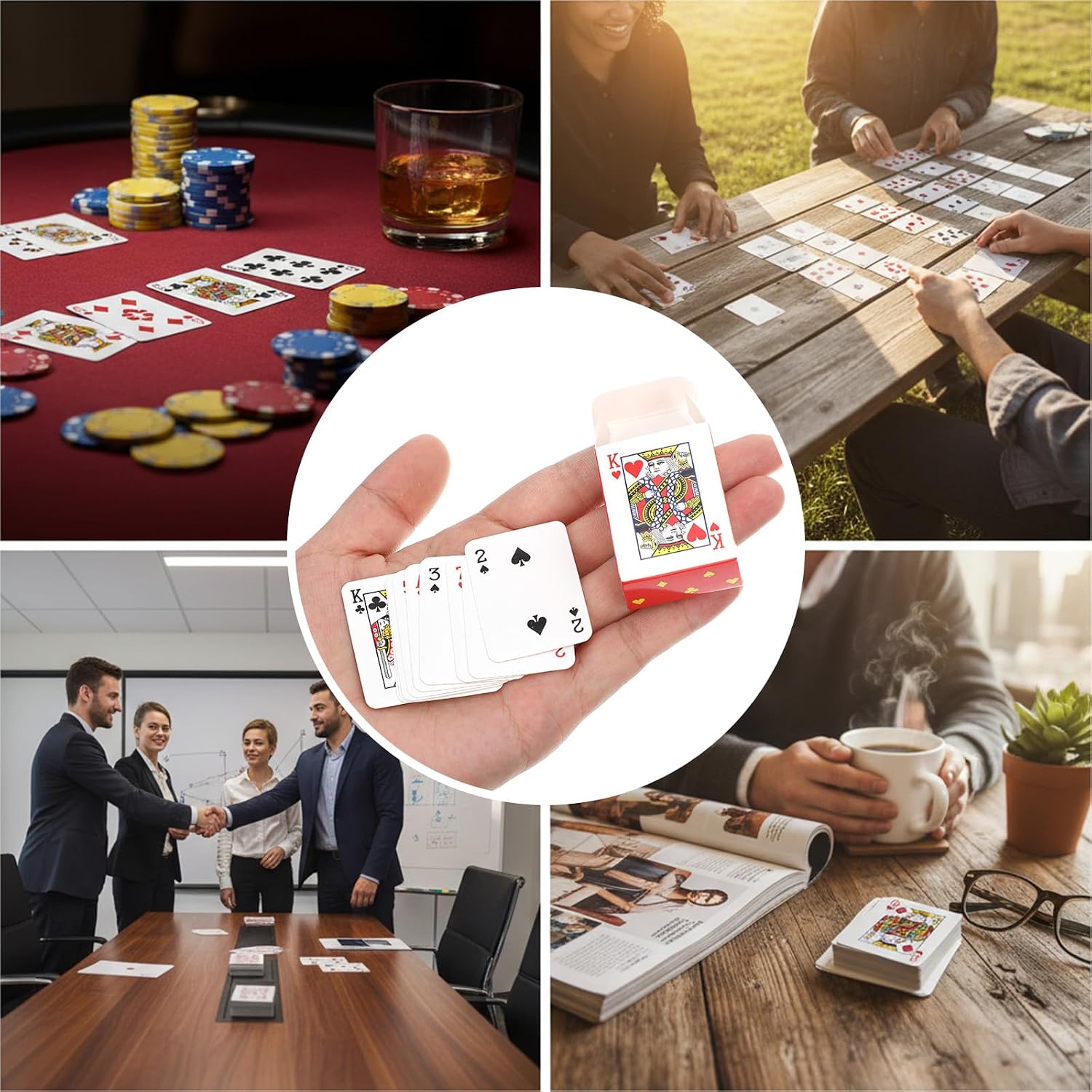 Yolev 10 Pack Mini Deck of Cards 1.57in Mini Playing Cards Bulk Miniature Poker Card Game for Adults Novelty Party Favor for Christmas Halloween New Year