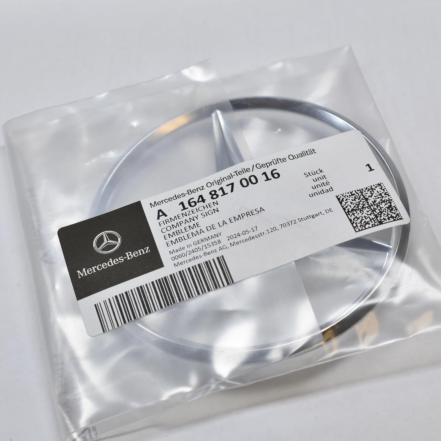 MERCEDES-BENZ 1648170016 GENUINE OEM EMBLEM
