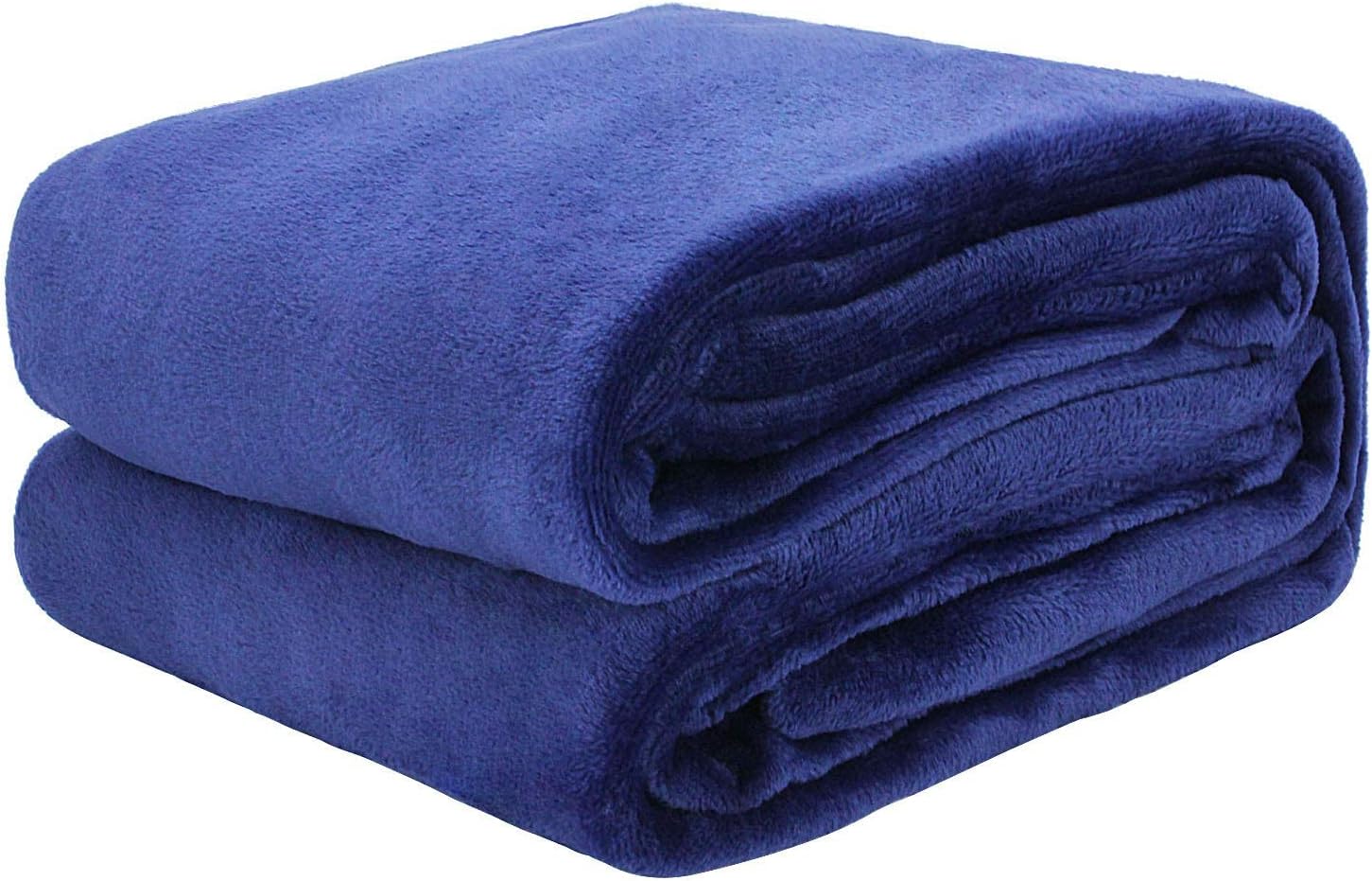 Flannel Fleece Blanket King Size for All Season,Fluffy Blanket Warm Bed Throws for Sofa & Bed,Comfortable and Soft Flannel Fleece Blanket (Navy Blue)