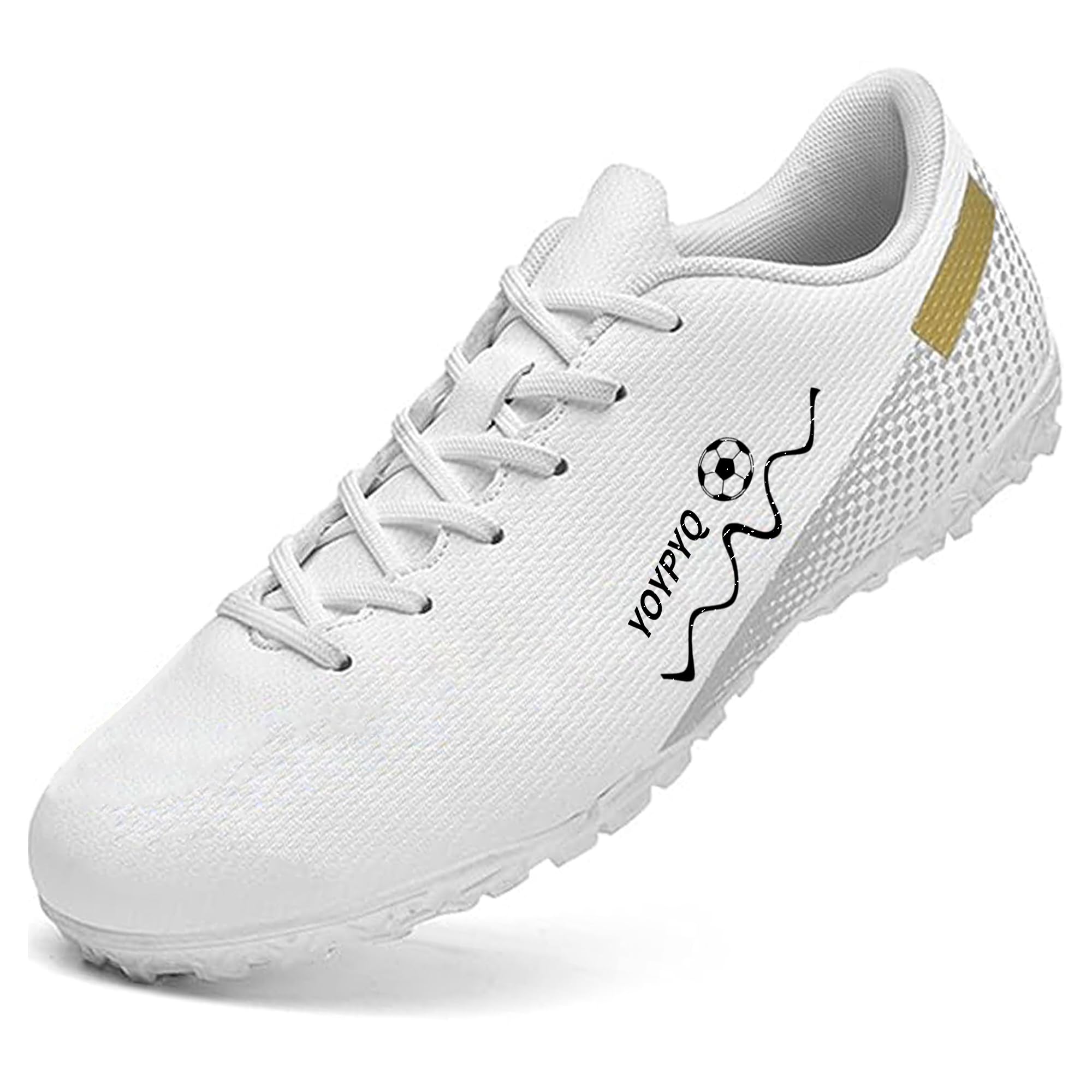 YOYPYQ Men's Soccer Cleats Women's Football Shoes Lightweight Breathable Athletic Training Sneakers Adult Youth Rugby Boots