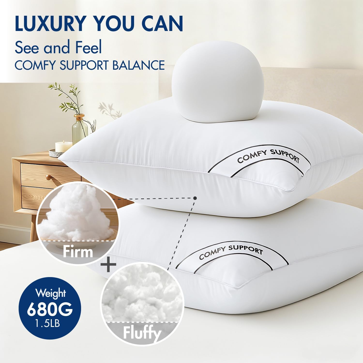 miulee 20x20 inch pillows inserts, pack of 2 down alternative virgin filling comfy support throw pillows for sofa couch bed 2 20x20(similar no same)