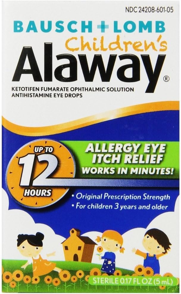Bausch & Lomb Alaway Children`s Allergy 12 Hour Eye Drops 0.17 oz. (4 Pack)