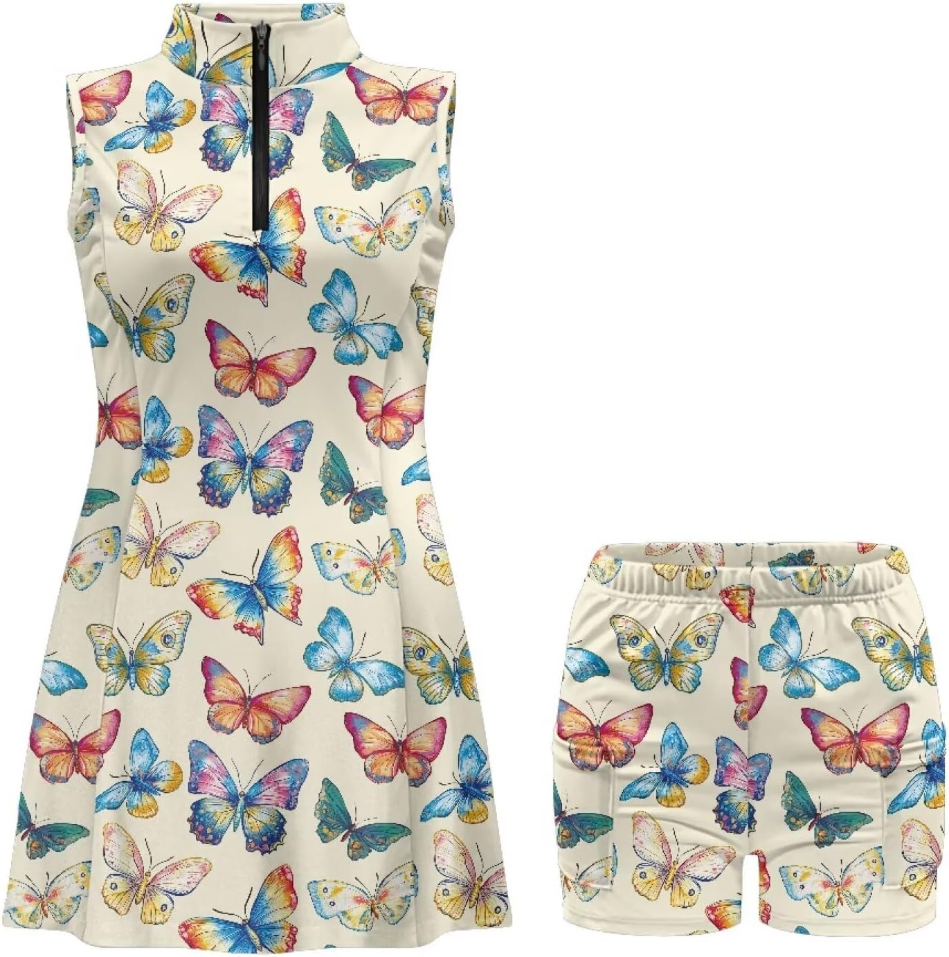 Daisy Flower Butterfly Womens Tennis Dress Moroccan Mandala Sleeveless Sports Dress Hibiscus Palm Tree Golf Outfit