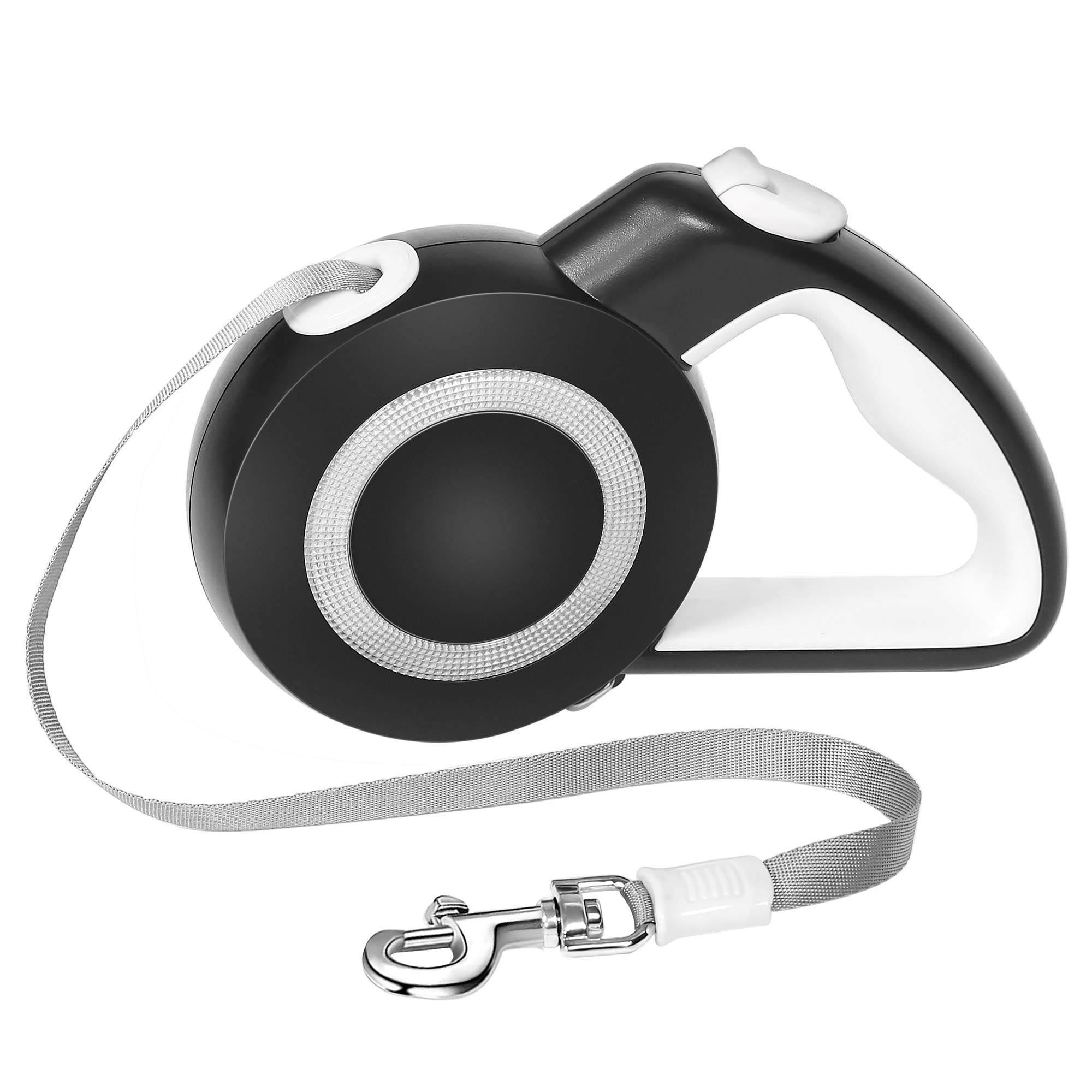 UPSKY Retractable Dog Leash with Flashlight, 16ft Dog Walking Leash for Small Medium Dog, Heavy Duty Puppy Leash Nylon Tape, Tangle-Free, One Button Lock & Release