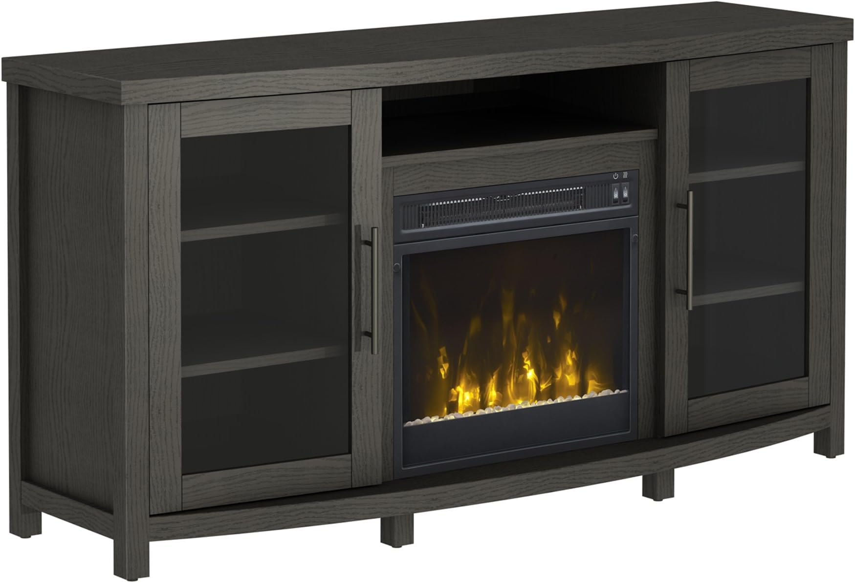 208268 Milena Stand with Electric Fireplace for Tvs up to 60" Tifton Oak Brown