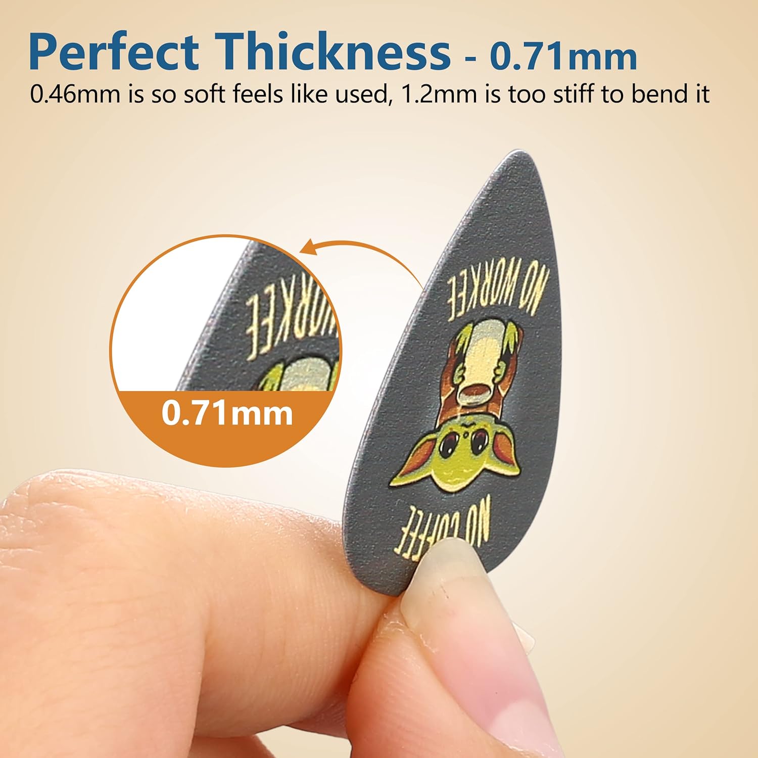 Guitar Picks for Acoustic Electric Bass Medium Thick Finger Thumb Pick Cartoon Cute Cool Movie Bulk Variety Pack Pics with Tin for Kids Adults Funny Unique Large Big Band Pick 12pcs GP-001 : Musical Instruments