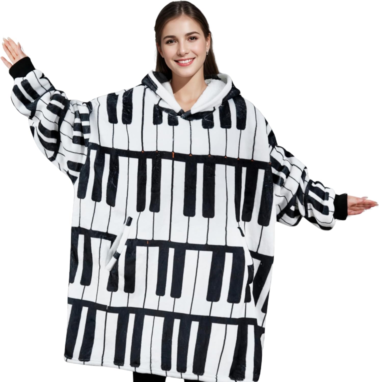 Piano Gifts for Player, Pianist, Teachers for Women, Oversized Wearable Blanket