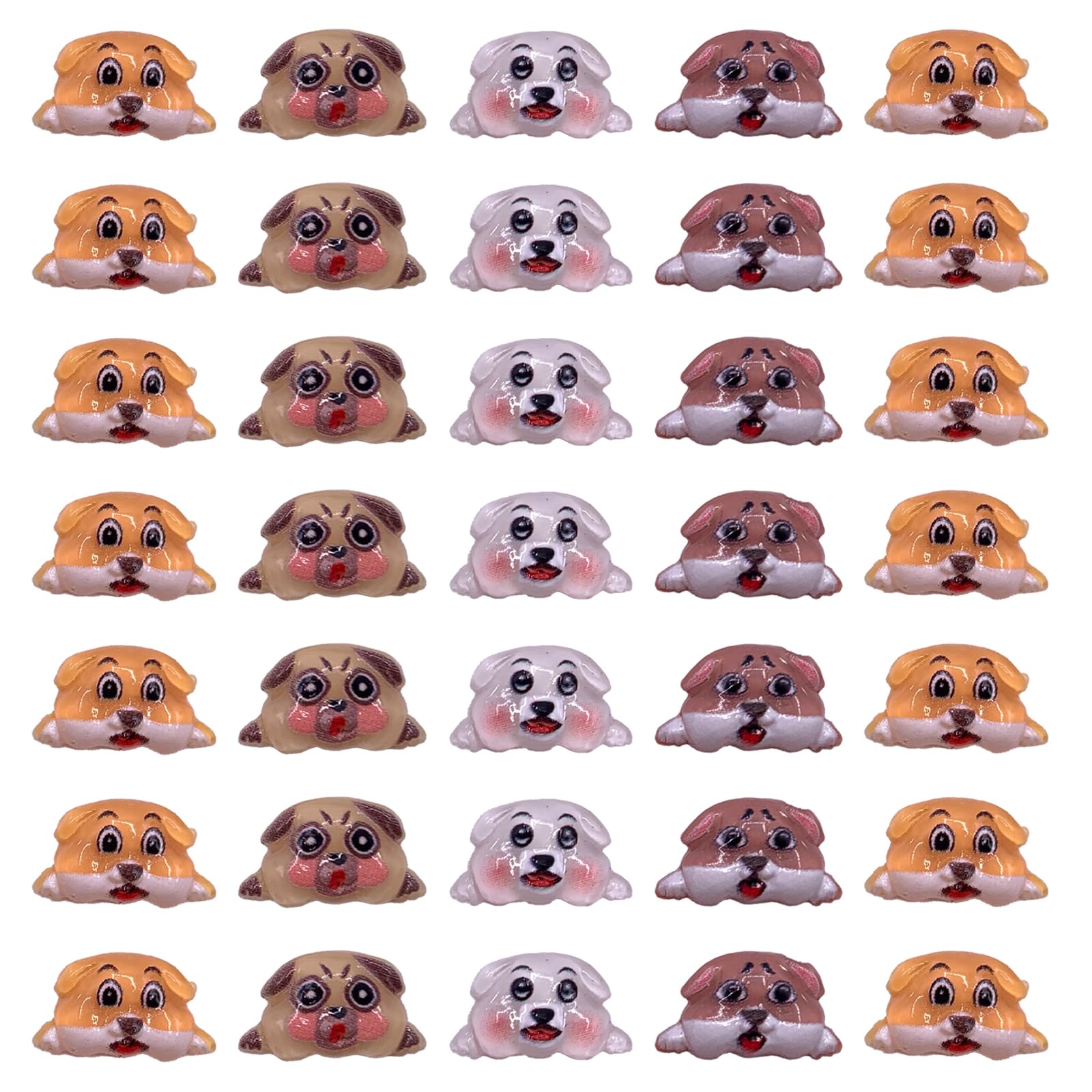 Amazon.co.jp: ファイニエ ネイルパーツ 犬 動物 8mm 顔 混色 100個