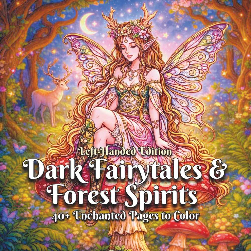 Dark Fairytales & Forest Spirits Left-Handed Edition: A Whimsical Gothic Coloring Book of Enchanted Forests, Mystical Beings, and Storybook Fantasy (Enchanted Figures)