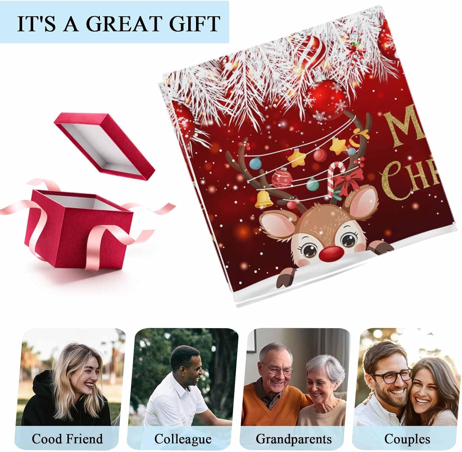 Santa Claus Red Magnetic Fluorescent Light Covers for Ceiling Lights 2 x 4 Feet,Christmas Cute Deer Pine Tree Ball Office Classroom Kitchen Drop Ceiling Light Covers Filters Shade Panel 1 Pack