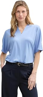 Tom Tailor Damen T-Shirt mit V-Ausschnitt